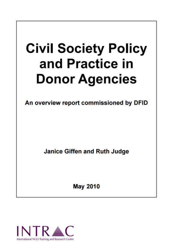 Civil society policy and practice in donor agencies