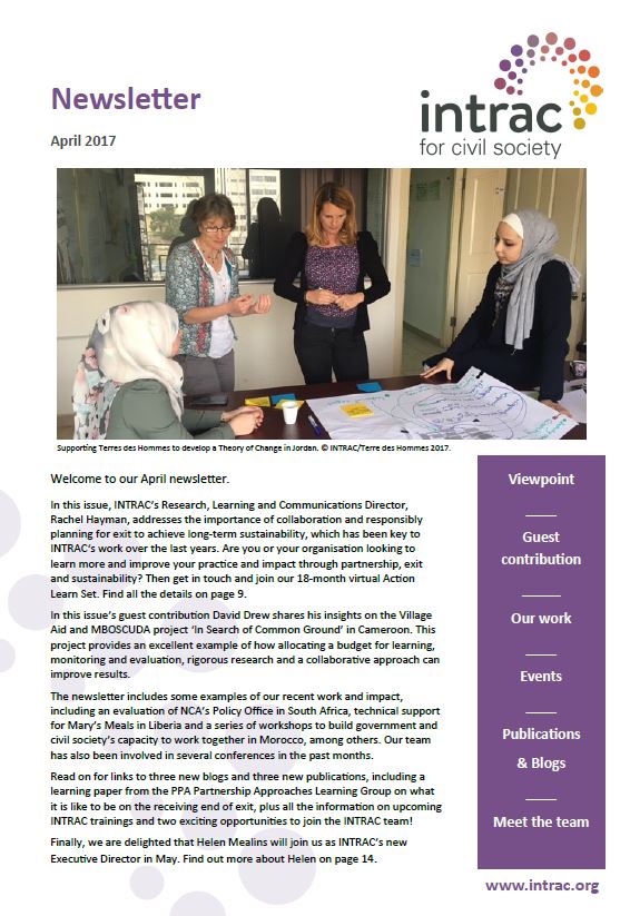 INTRAC Newsletter April 2017 cover