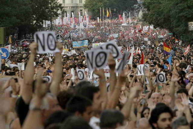 Demonstration against austerity measures in Madrid. Kiko Huesca (Efe).